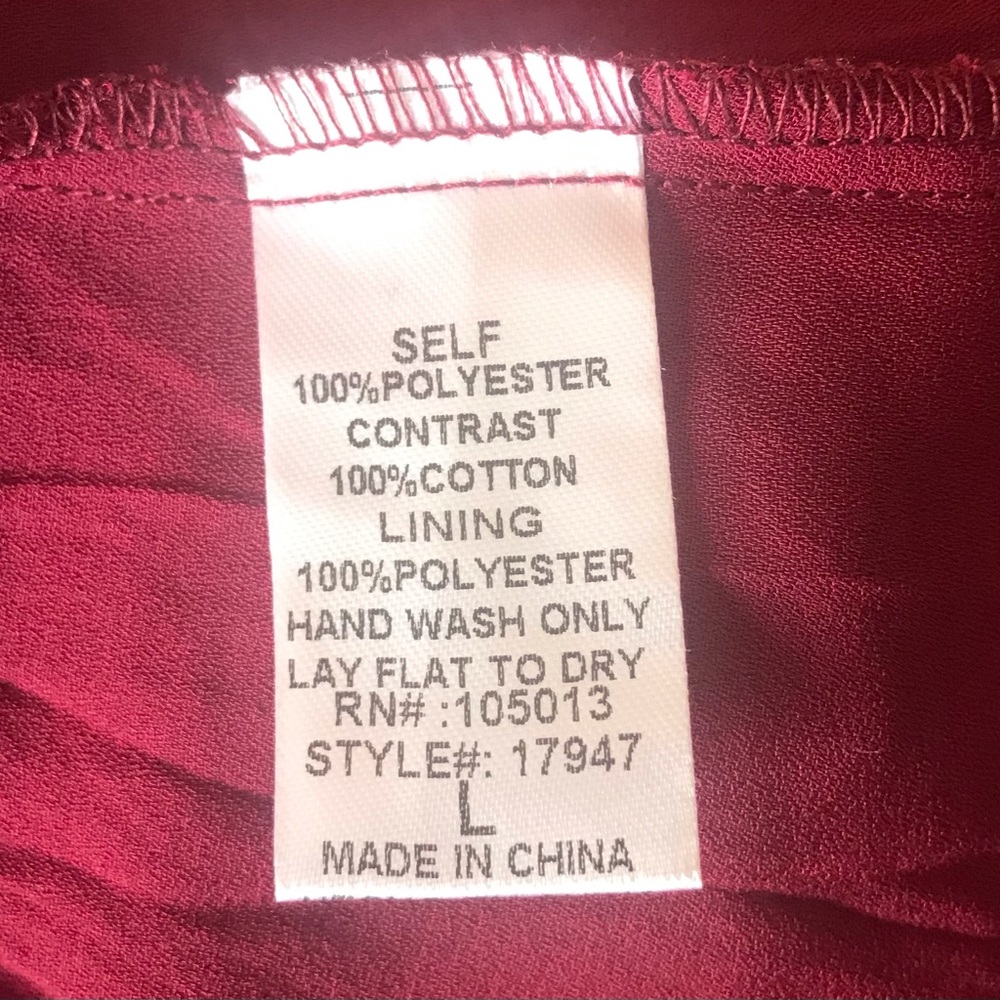 SAVANNA JANE Burgundy Embroidered Swiss Dot Top - Picture 13 of 13